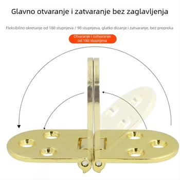 Šarnir za debeli okrugli stol, sklopna ploča, model 3+6, materijal: cinkova legura/nehrđajući čelik, sjajna završna obrada, moderni minimalistički stil