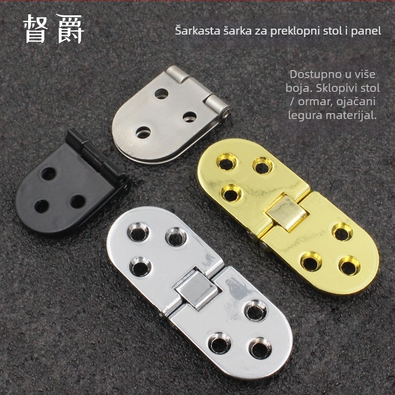 Šarnir za debeli okrugli stol, sklopna ploča, model 3+6, materijal: cinkova legura/nehrđajući čelik, sjajna završna obrada, moderni minimalistički stil