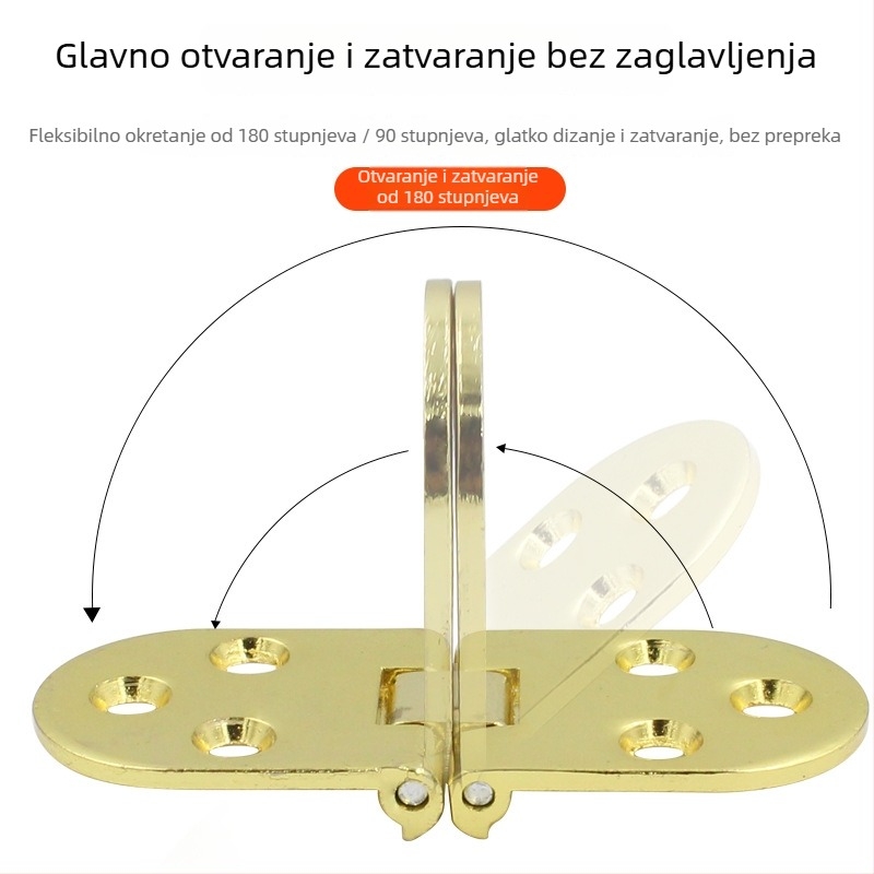 Šarnir za debeli okrugli stol, sklopna ploča, model 3+6, materijal: cinkova legura/nehrđajući čelik, sjajna završna obrada, moderni minimalistički stil