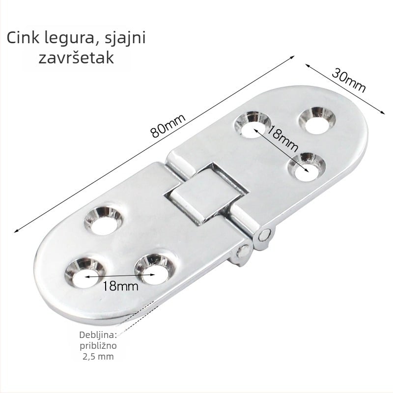 Šarnir za debeli okrugli stol, sklopna ploča, model 3+6, materijal: cinkova legura/nehrđajući čelik, sjajna završna obrada, moderni minimalistički stil