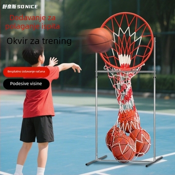 Trener za dodavanje u košarci s podesivim visinskim okvirom i standardnim kruhom za šut