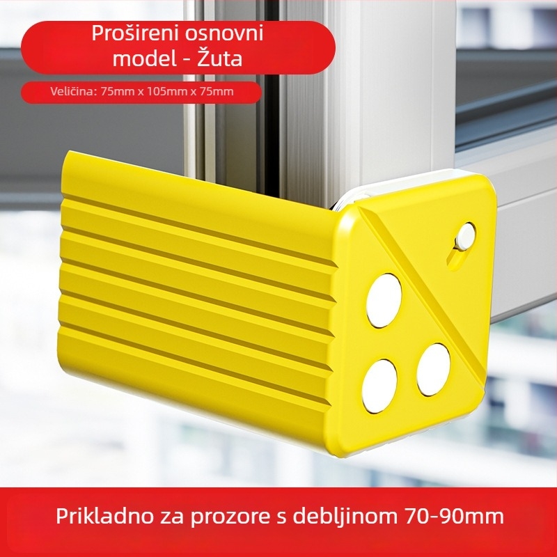 Aluminijski zaštitnik kuta prozora s punim pokrivanjem, zaštita od sudara, za prozore s unutarnjim otvaranjem, komplet zaštite za vrata i prozore, s dvostrukim magnetima