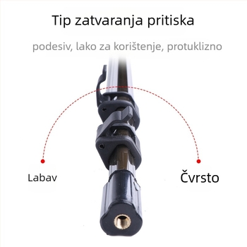 Aluminijski teleskopski štap za mrežu u ribolovu, trokutasti dizajn, jednostruki štap, podesivo pozicioniranje