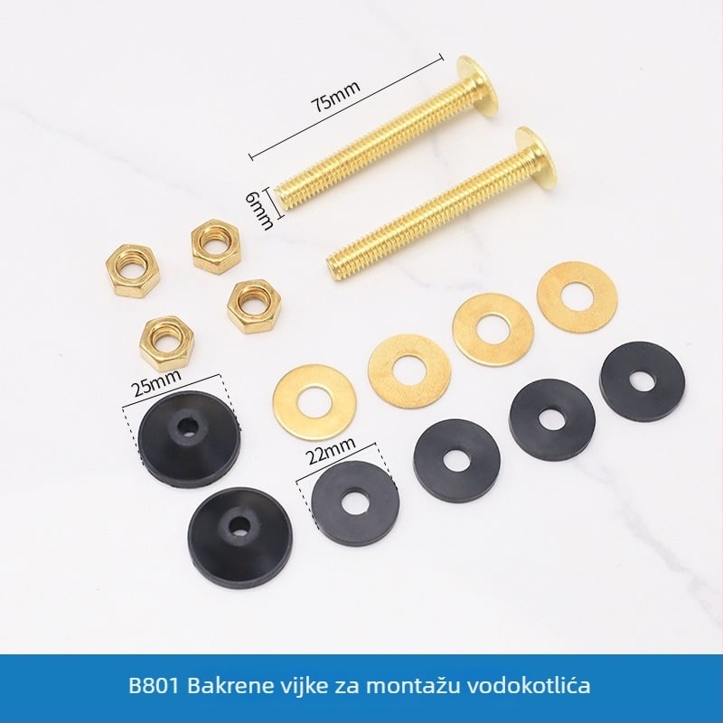 Split vijak za ugradnju poklopca zahodske posude – bakar i nehrđajući čelik, modeli B801/B802/B803/B804, marka Group Technology Bathroom, stil Standardno/ Moderna jednostavnost