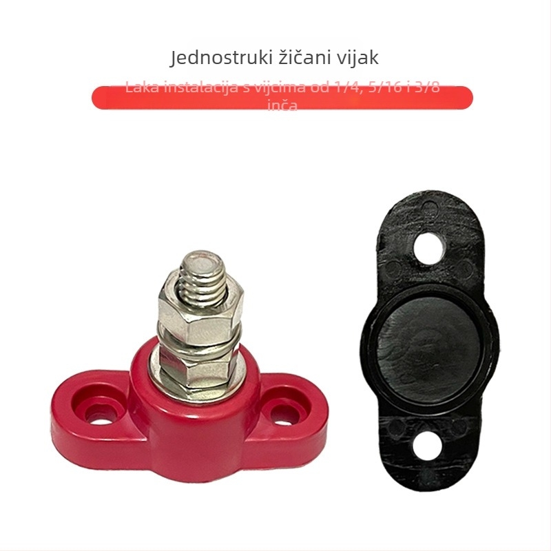 Teški nehrđajući čelični terminalni stub s jednim vijkom za DC 12–48V (model Imperial)