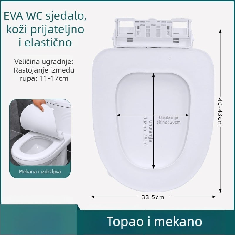 Poklopac za WC sjedalo od EVA pjene - podesiv razmak rupa 11–17, Model 025, Stil: Standardni/Modern minimalistički