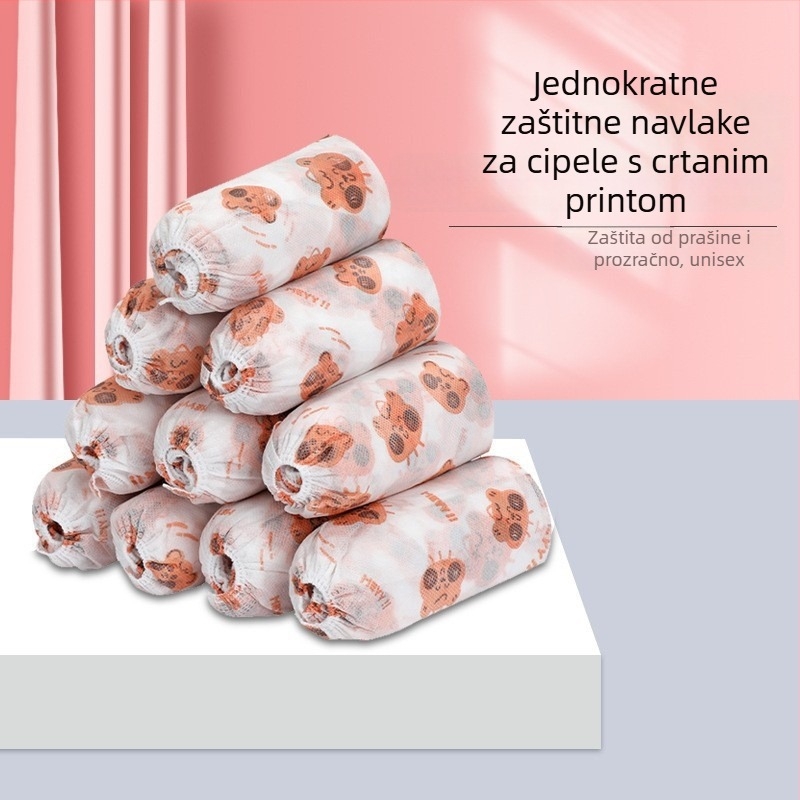 Jednokratne navlake za obuću od netkanog materijala za odrasle – deblje, otporne na prašinu, s motivom zeca