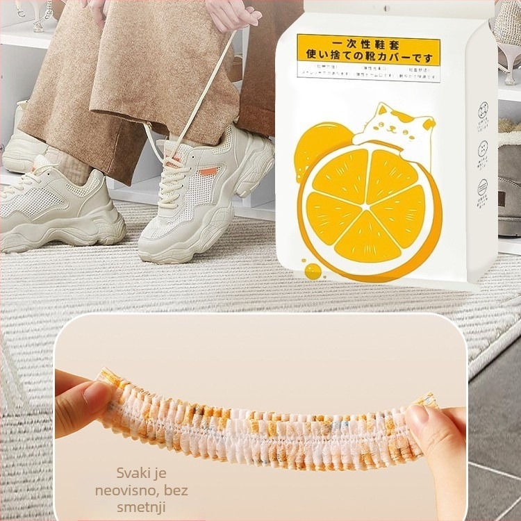 Jednokratne navlake za cipele od netkanog materijala s otiskom, ojačane protiv klizanja za unutarnju upotrebu, uzorom medvjeda