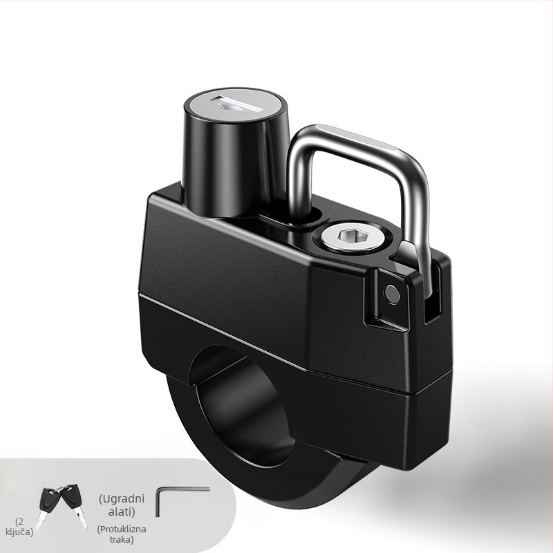 Zaključavanje kacige za električni motocikl — aluminijska legura, model Dragon Head Handlebar Helmet Lock, pogodno za 24 mm cijev, težina 246 g, marka Nanke