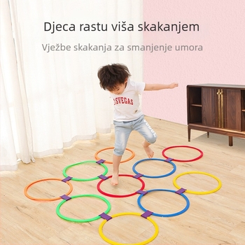Pomoć za senzornu integraciju u vrtiću — plastična hopscotch ploha s kvadratima i kružnicama za kućnu i vanjsku vježbu, pogodna za nogomet