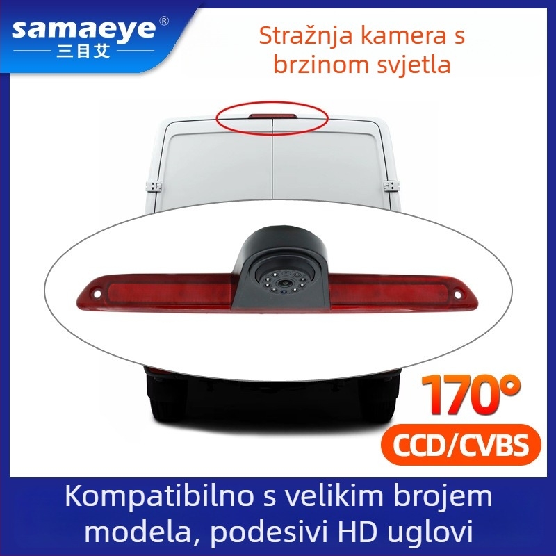 RV kamera za vožnju unatrag s fisheye širokim kutem, 1080p HD noćni prikaz, CCD senzor, 12V napajanje, 170° podesiv kut gledanja