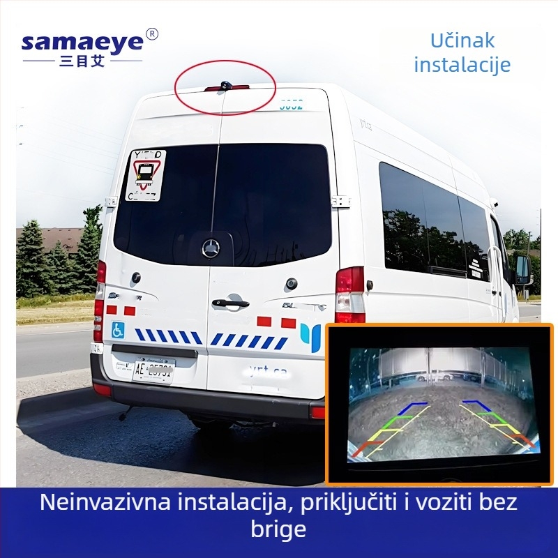RV kamera za vožnju unatrag s fisheye širokim kutem, 1080p HD noćni prikaz, CCD senzor, 12V napajanje, 170° podesiv kut gledanja