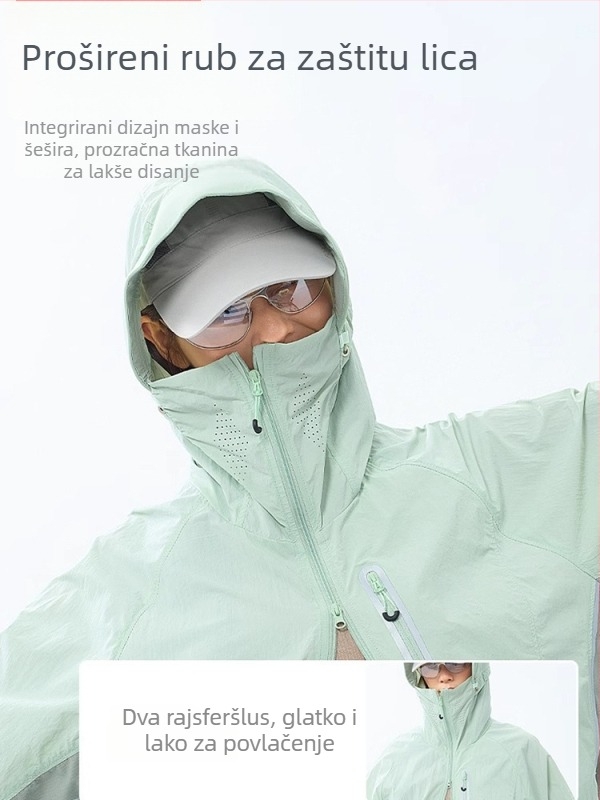Woodpecker unisex najlon windbreaker s UV zaštitom UPF50+, kapuljačom, brzo se suši, prozračna, lagana