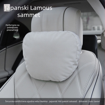 Automobilska potpora za glavu s lumbalnom potporom i jastučićem za vrat, Jednostavan stil (Marka: Evans; Vanjski materijal: nubuk; Punilo: biološki velur; Stil: jednostavan; Sezone: pogodno za sve sezone)