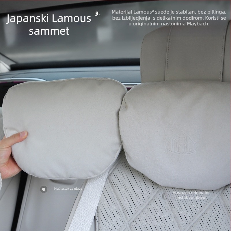 Automobilska potpora za glavu s lumbalnom potporom i jastučićem za vrat, Jednostavan stil (Marka: Evans; Vanjski materijal: nubuk; Punilo: biološki velur; Stil: jednostavan; Sezone: pogodno za sve sezone)