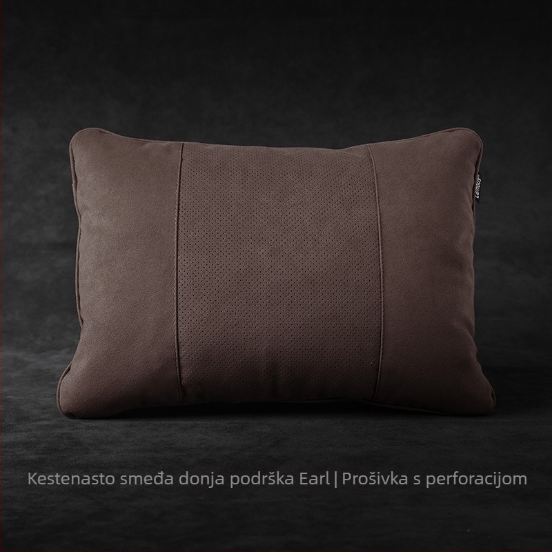 Automobilska potpora za glavu s lumbalnom potporom i jastučićem za vrat, Jednostavan stil (Marka: Evans; Vanjski materijal: nubuk; Punilo: biološki velur; Stil: jednostavan; Sezone: pogodno za sve sezone)