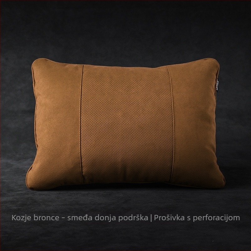 Automobilska potpora za glavu s lumbalnom potporom i jastučićem za vrat, Jednostavan stil (Marka: Evans; Vanjski materijal: nubuk; Punilo: biološki velur; Stil: jednostavan; Sezone: pogodno za sve sezone)