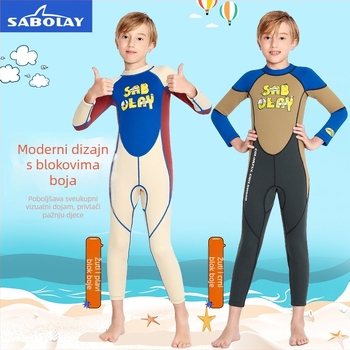 Dječji SCR neopren kombinezon za plivanje s UV zaštitom, Cartoon uzorak, marka Sabolay/Shark Baolai