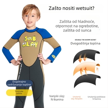 Dječji SCR neopren kombinezon za plivanje s UV zaštitom, Cartoon uzorak, marka Sabolay/Shark Baolai