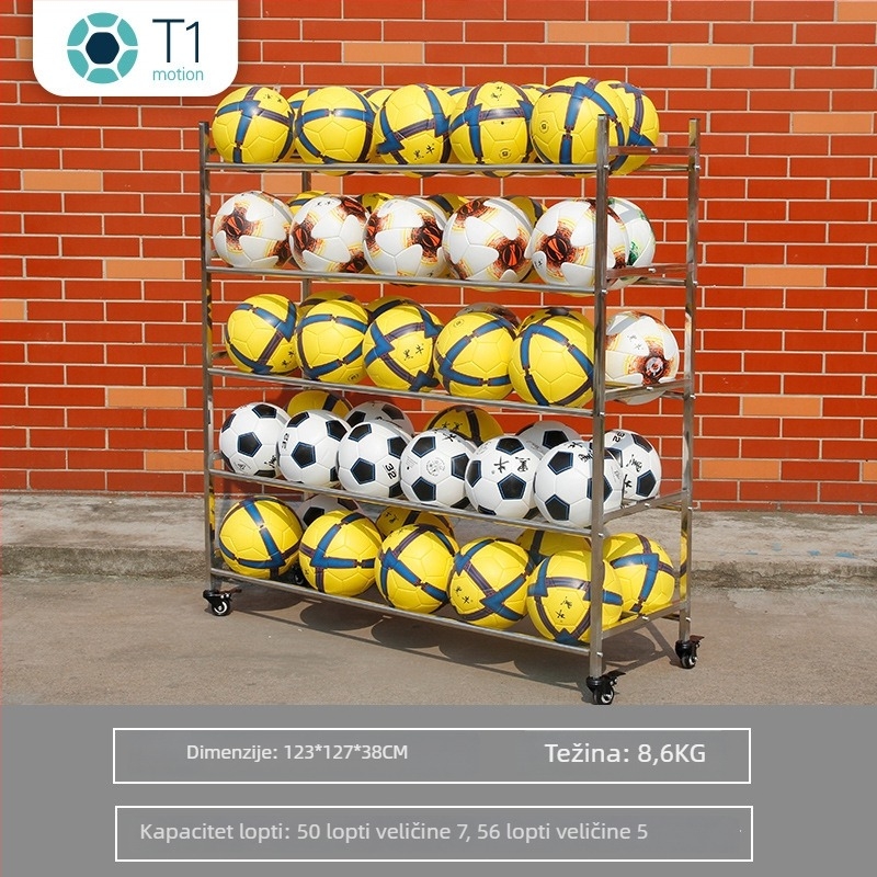 Stalak za prikaz košarke i pohranu lopti za škole (Težina 7,6 kg; Markа T1; Kategorija: stalak za lopte)