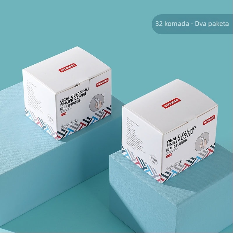 Jednokratni dječji usni čistač na prst s gazom, za djecu od 0 do 1 godine, kutija od 240 komada