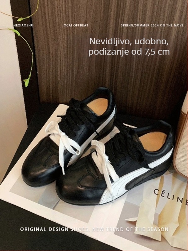 Ženske tenisice s unutarnjim povećanjem visine, prozračne i lagane, vezanje, EVA uložak, gumeni potplat