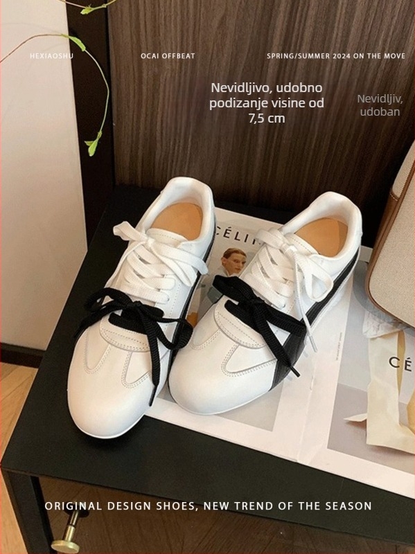 Ženske tenisice s unutarnjim povećanjem visine, prozračne i lagane, vezanje, EVA uložak, gumeni potplat