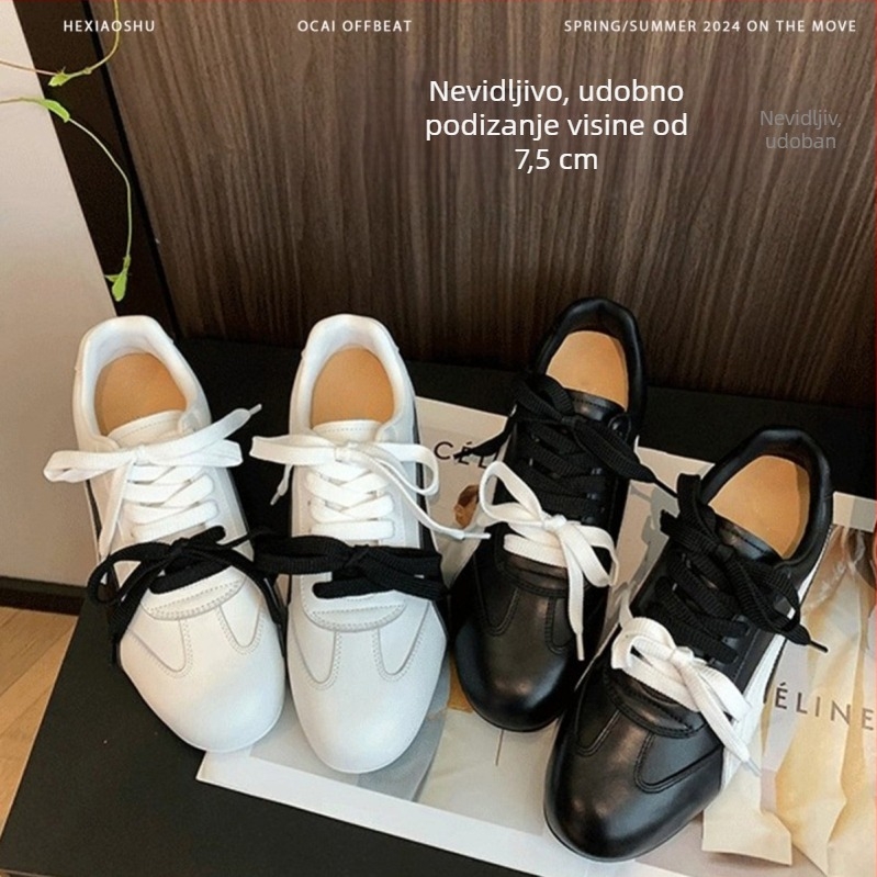 Ženske tenisice s unutarnjim povećanjem visine, prozračne i lagane, vezanje, EVA uložak, gumeni potplat