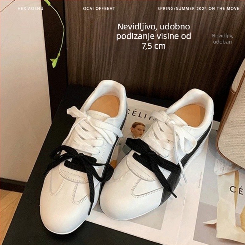 Ženske tenisice s unutarnjim povećanjem visine, prozračne i lagane, vezanje, EVA uložak, gumeni potplat