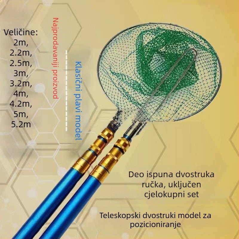 Teleskopska štapa s mrežom od stakloplastike – set s dva štapa – model F4hpeSsx