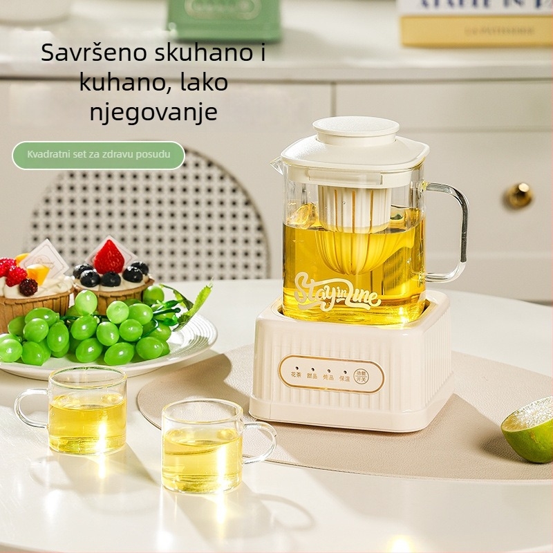 Health Pot s staklenim tijelom i digitalnim termostatom, kapacitet 1–1,5 L, 220 V, 500 W, dodirno upravljanje