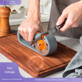 Nož za kuhinjske nože s višestrukim podešavanjem – pogodan za nože i škare; Materijali: ABS plast, keramika, emery, tungsten steel, 430 nehrđajući čelik