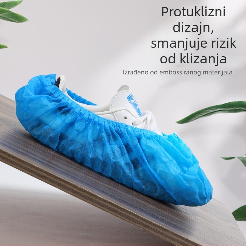 Debele jednorazovne navlake za cipele od netkanog materijala, debele, prozračne, protuklizne, prašiniotporne za kućnu upotrebu; debljina 300 g; 100 komada u pakiranju