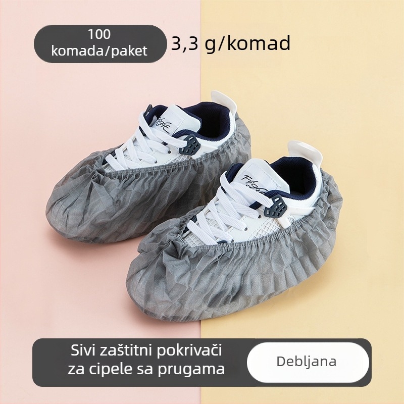 Debele jednorazovne navlake za cipele od netkanog materijala, debele, prozračne, protuklizne, prašiniotporne za kućnu upotrebu; debljina 300 g; 100 komada u pakiranju