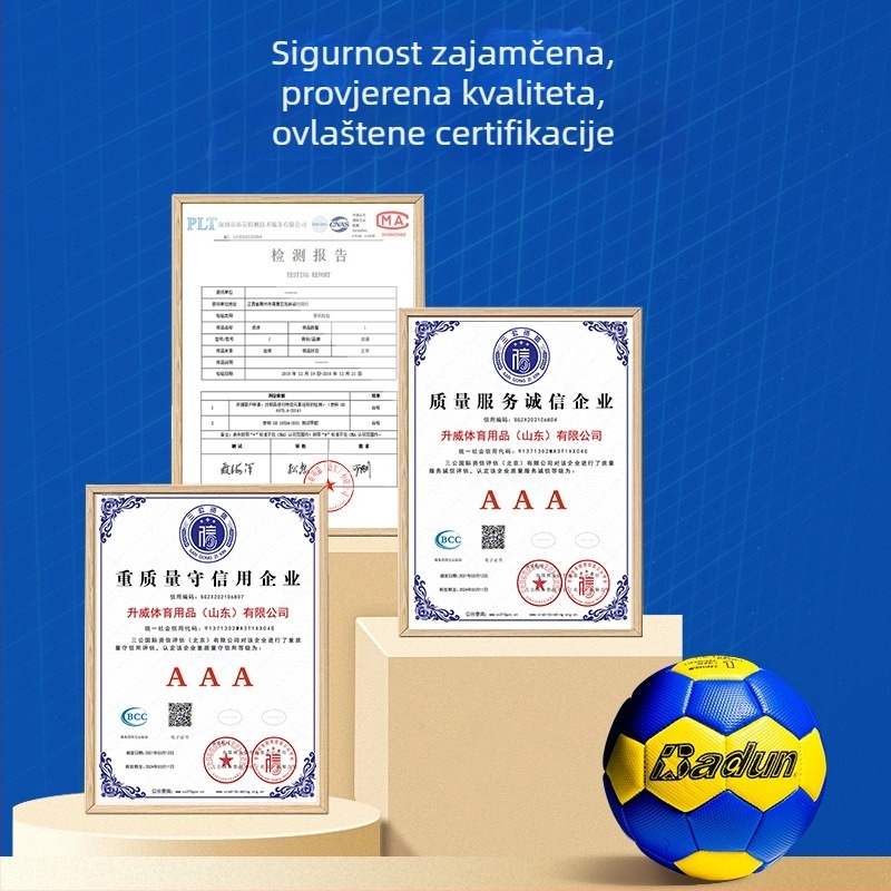 Dječja rukometna lopta broj 0123 od gume, prilagodljiva s logotipom, pogodna za školska natjecanja u osnovnoj školi i vrtiću.