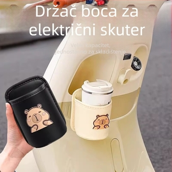Kožni držač čaše s klipom za električni skuter, bez obrade