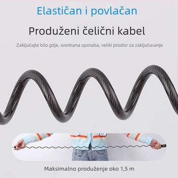 Brava za bicikl s lozinkom, prenosni mini lančani lok, zaštita od krađe, minimalistički dizajn