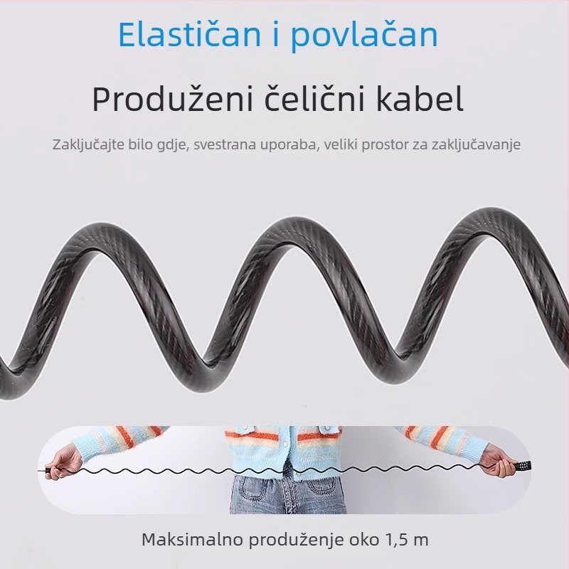 Brava za bicikl s lozinkom, prenosni mini lančani lok, zaštita od krađe, minimalistički dizajn