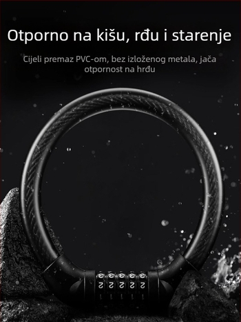 Tosuod brava za bicikl s 5-znamenkastim kodom, metalni prstenasti oblik, prijenosna