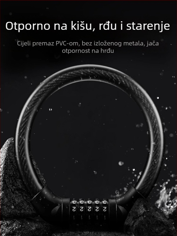Tosuod brava za bicikl s 5-znamenkastim kodom, metalni prstenasti oblik, prijenosna