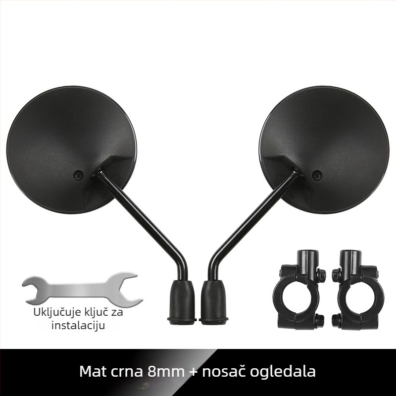 Zadnje ogledalo za električni bicikl i tricikl, kružno, desni navoj, visoka otpornost na udarce | Model YJ-B721, Marka YiJu