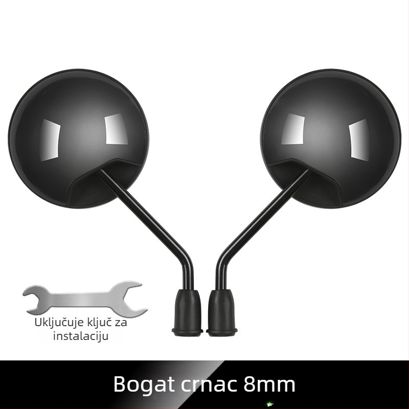 Zadnje ogledalo za električni bicikl i tricikl, kružno, desni navoj, visoka otpornost na udarce | Model YJ-B721, Marka YiJu