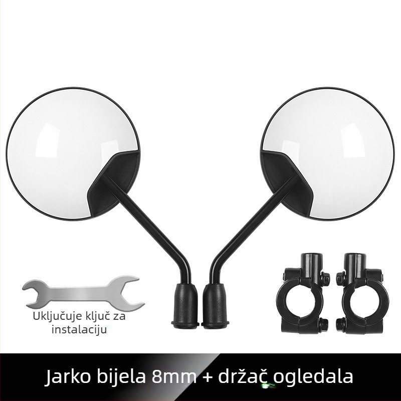 Zadnje ogledalo za električni bicikl i tricikl, kružno, desni navoj, visoka otpornost na udarce | Model YJ-B721, Marka YiJu