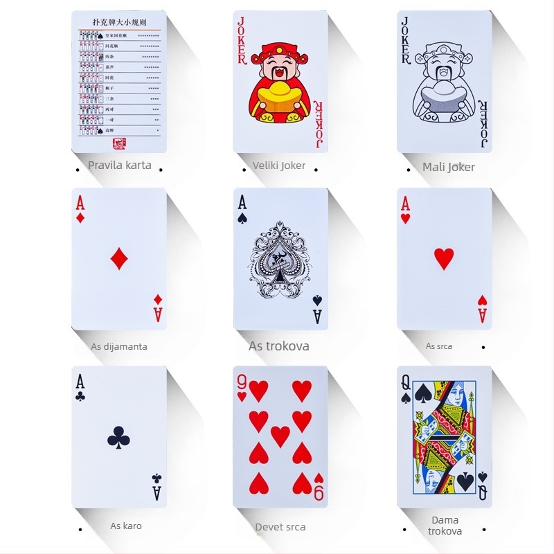 Benniu PVC poker žetoni i karte s pakiranjem – prilagodljiv set za igre kartama