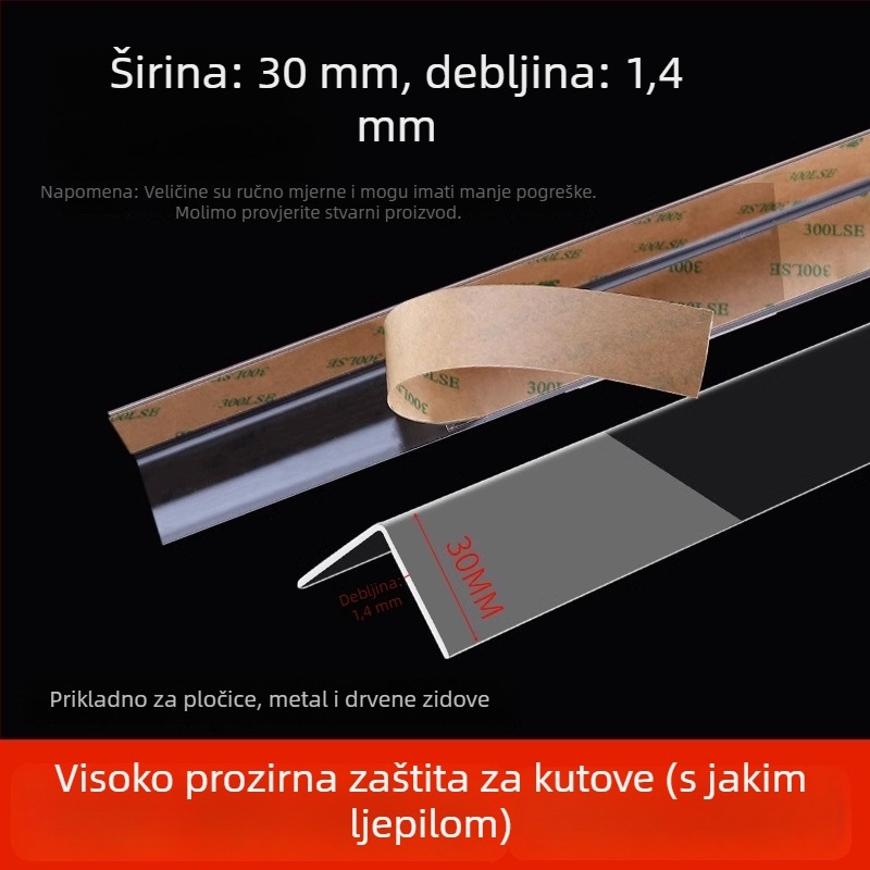 Prozirne zaštitne kutne trake za zidove, samoljepljive, bez bušenja, dekorativne naljepnice za kut (Podrijetlo: Yiwu; Šifra: 12345678; Prekogranični izvoz: Da; Marka: Druga; Uvozi: Ne)