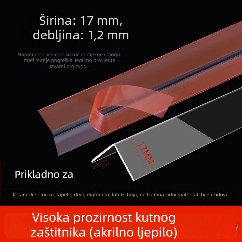 Prozirne zaštitne kutne trake za zidove, samoljepljive, bez bušenja, dekorativne naljepnice za kut (Podrijetlo: Yiwu; Šifra: 12345678; Prekogranični izvoz: Da; Marka: Druga; Uvozi: Ne)
