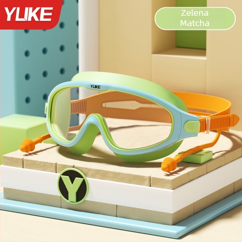 Dječje plivačke naočale s antifog zaštitom, vodootporne, HD leće, velike okvire, leće od polikarbonata