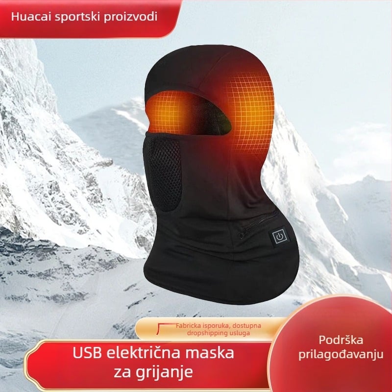 Grijana maska za biciklizam s vodootpornim materijalom, otporna na vjetar, unisex, prilagodba dostupna