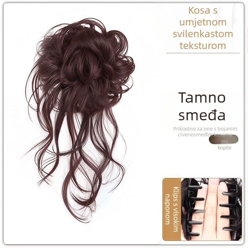 Perika s repom i svilenim bunom, klip Dragon Whiskers, ručno izrađena, vlakna otporna na visoke temperature, bez bojanja ili trajne
