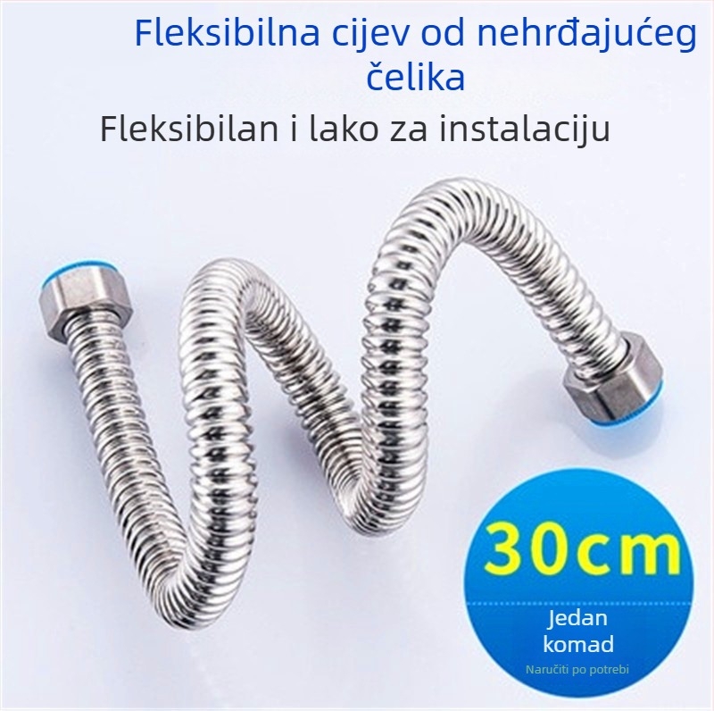 304 nehrđajući čelik – savitljiva gofrirana cijev za vodu za tuš i perilicu — ugradnja u zid, 1.0 MPa, normalna temperatura, protiv curenja, branda Jinhong
